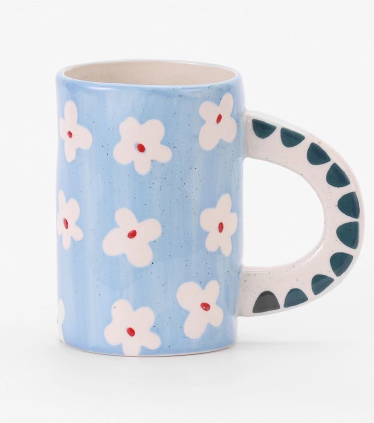 Ceramic Blue Floral Mug