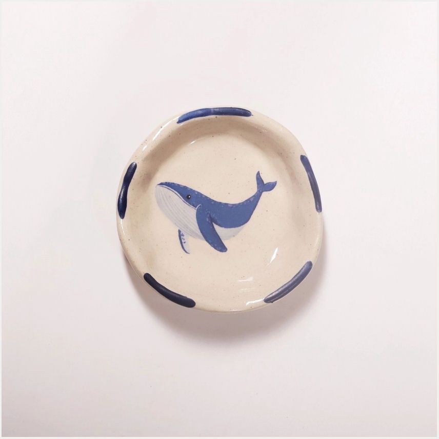 Mini Whale Trinket Ceramic Tray Dish