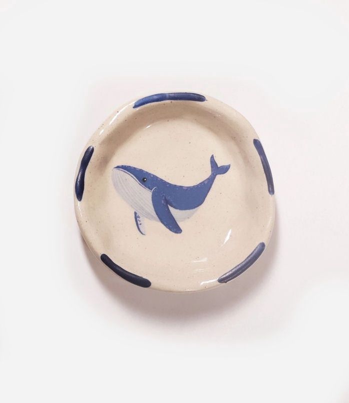 Mini Whale Trinket Ceramic Tray Dish