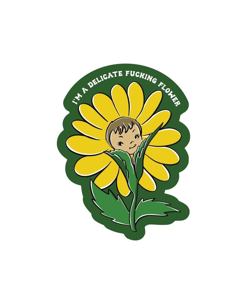 I'm A Delicate Fucking Flower Retro Baby Sticker