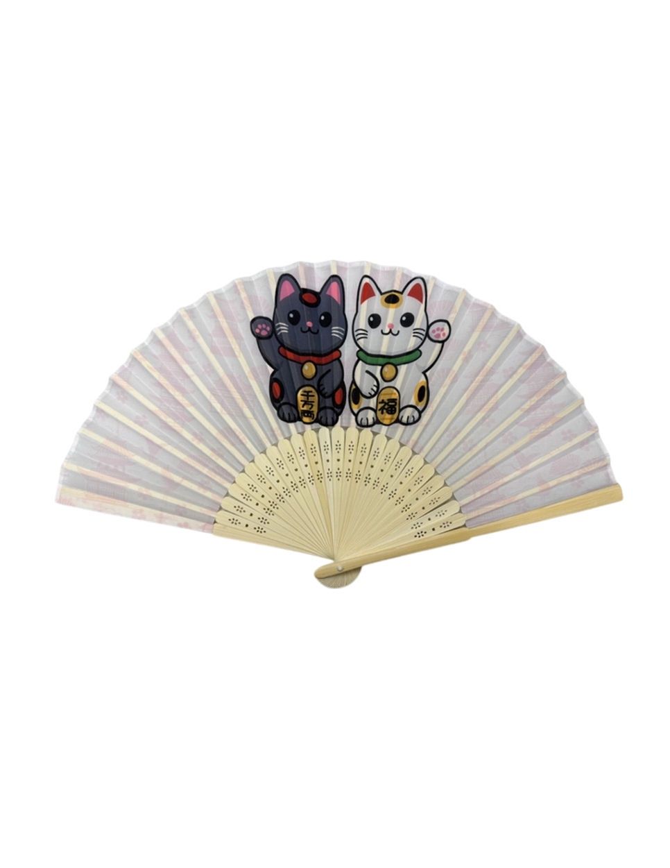 Lucky Cat Maneki Neko Paper Folding Fan