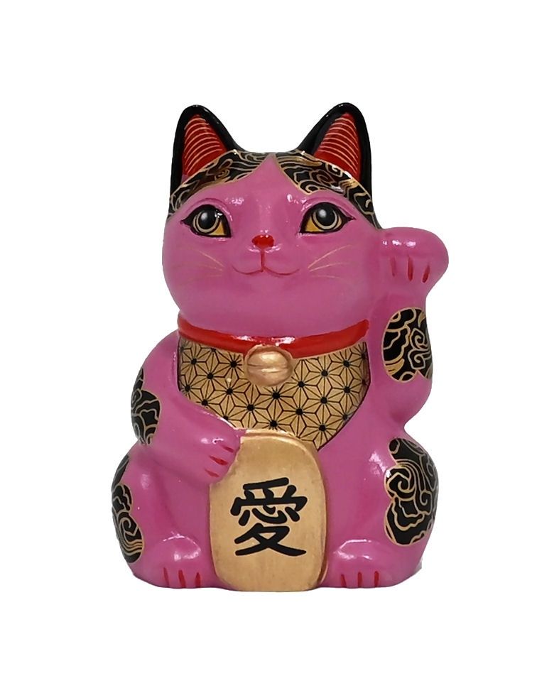 Pink Love Lucky Cat Happineko 3.5"