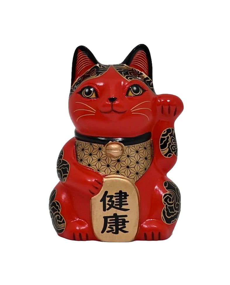 Red Health Lucky Cat Happineko 3.5"