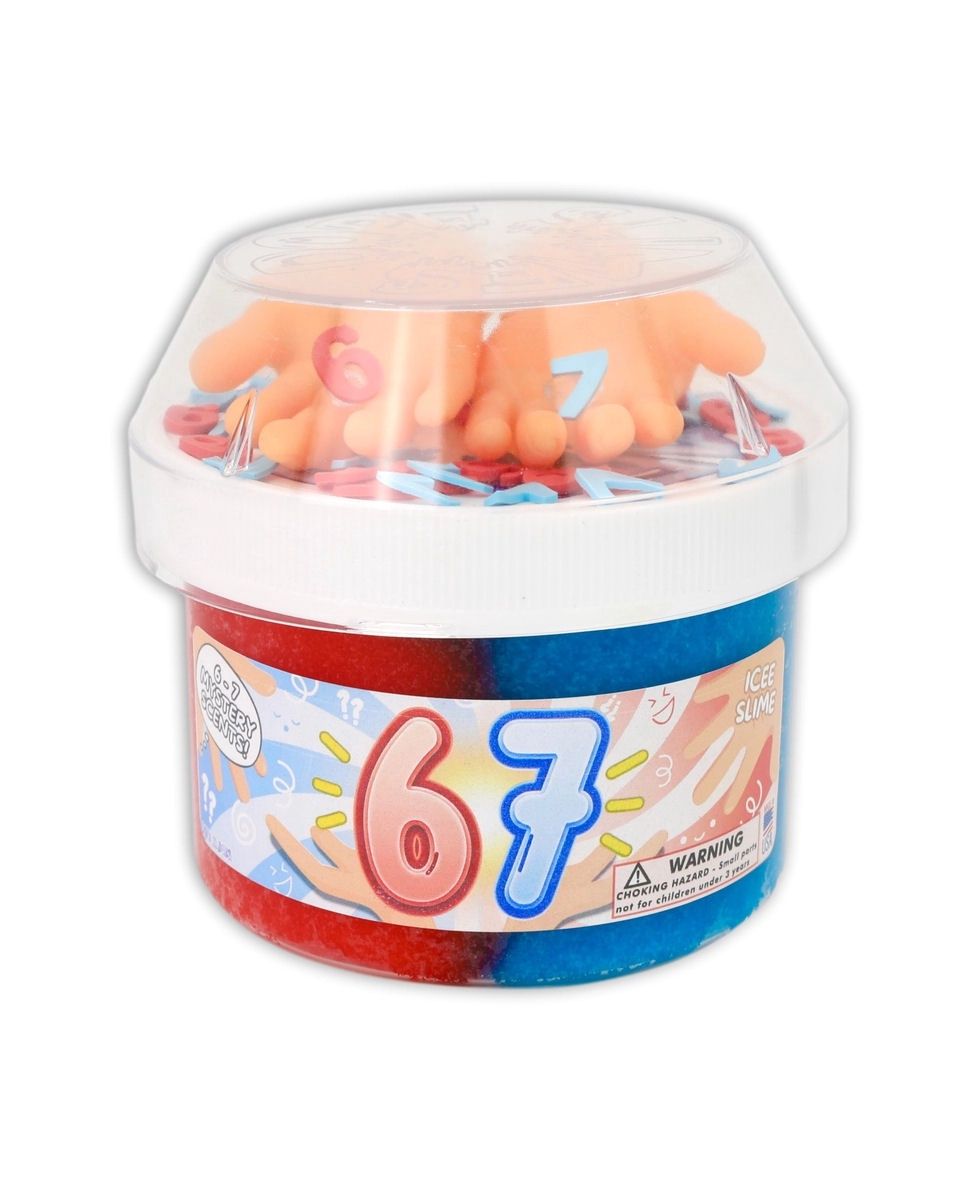 67 Red And Blue With Hands Dope Slime