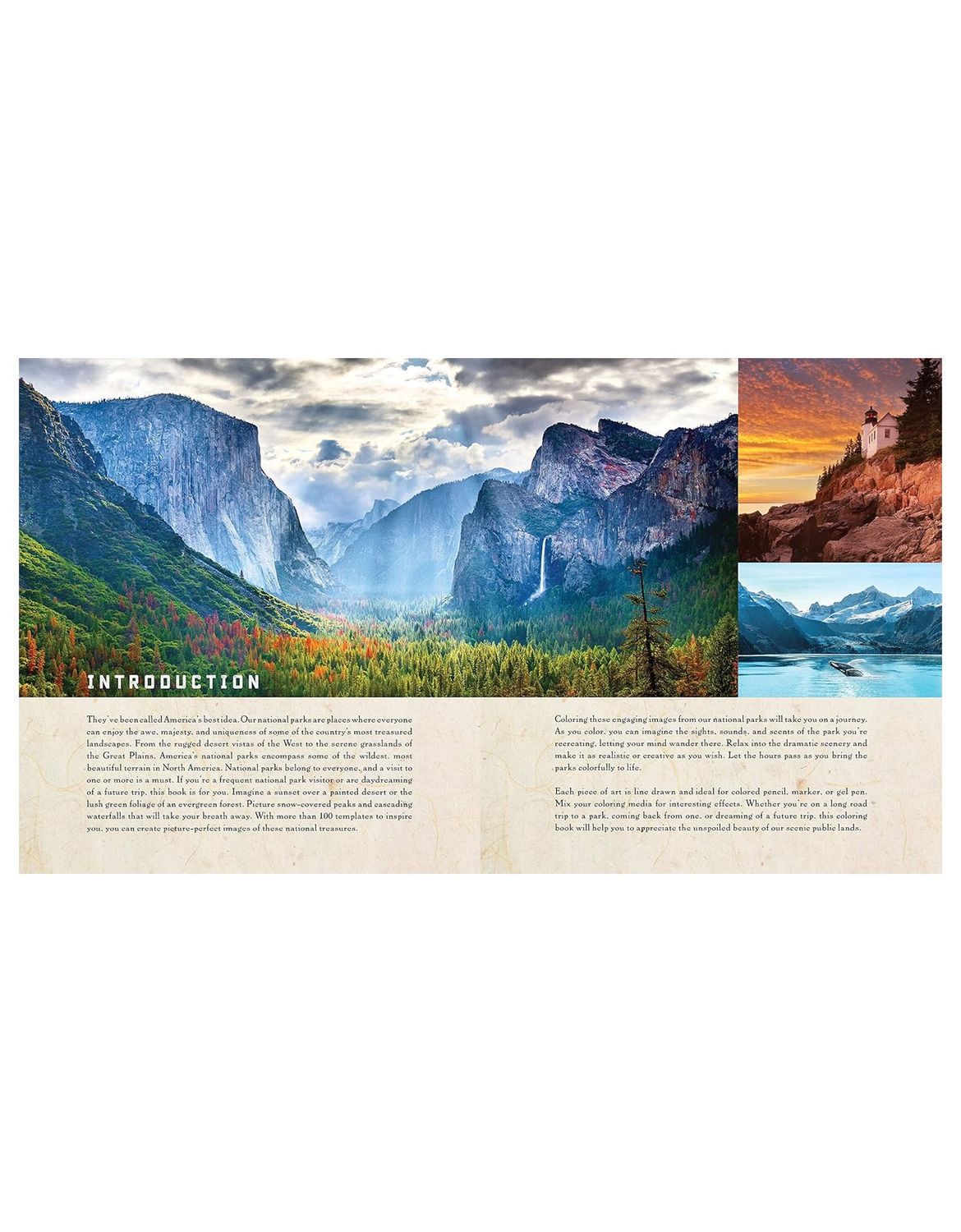 National Parks Coloring Paperback Book
