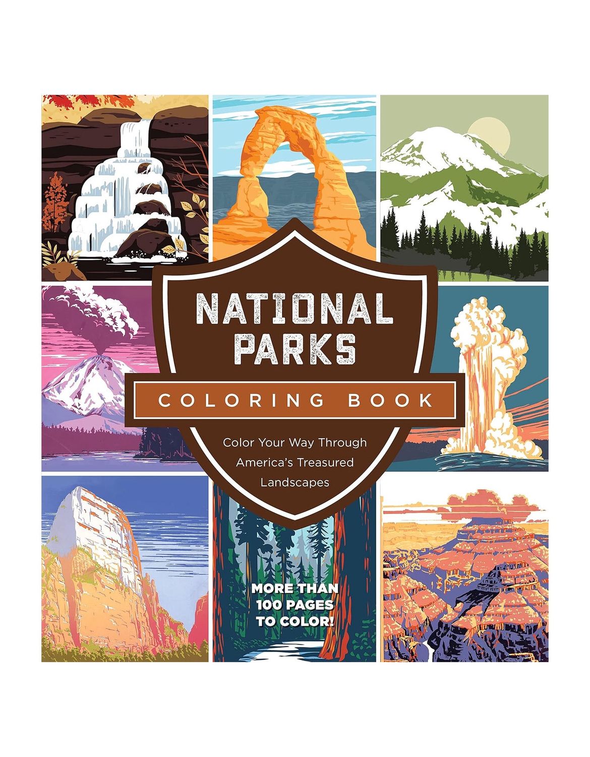 National Parks Coloring Paperback Book