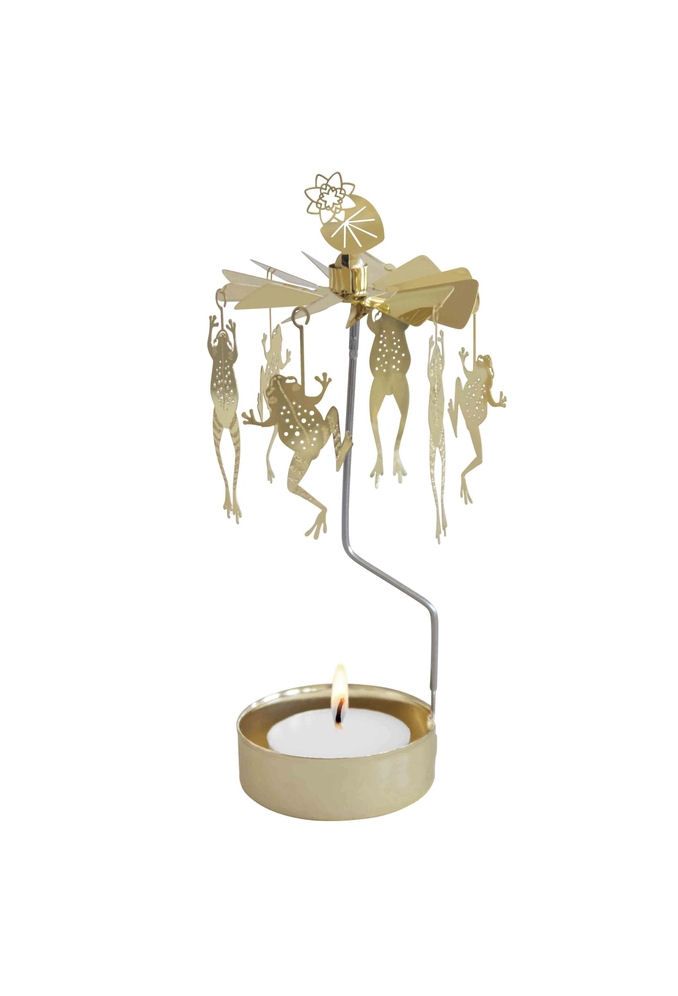 Gold Frogs Rotary Candleholder