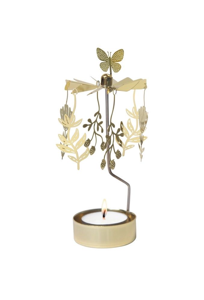 Gold Flower Meadow Rotary Candleholder