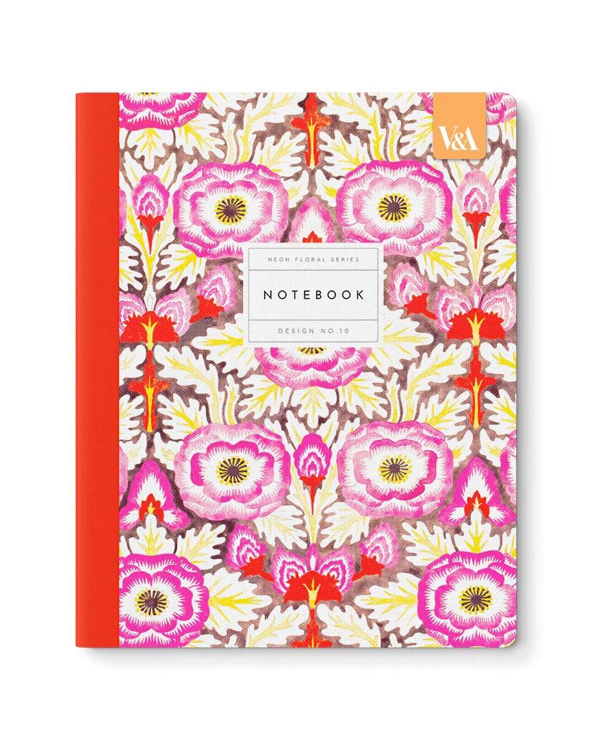 Neon Floral Symmetrical Primrose Exercise Notebook