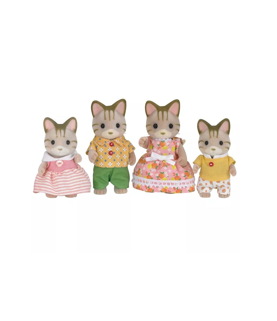 Calico Critters Striped Cat Family
