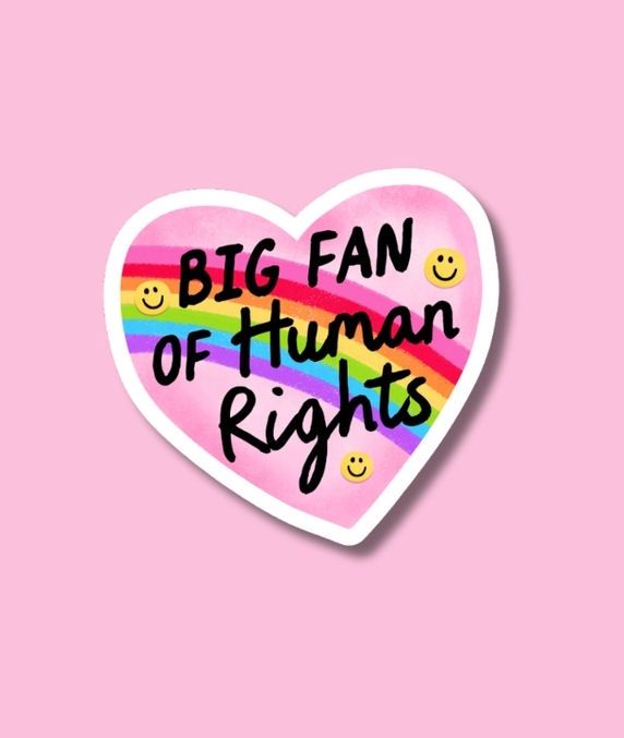 Big Fan Of Human Rights Rainbow Heart Sticker