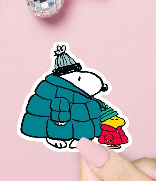 Snoopy And Woodstock Puffer Sticker