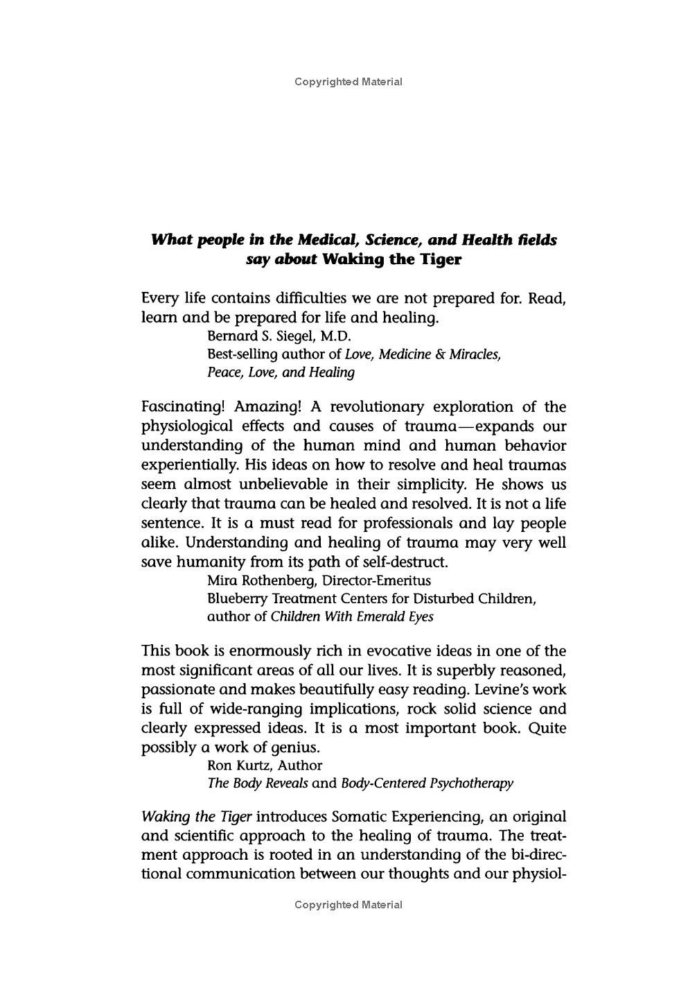 Waking The Tiger: Healing Trauma Paperback Book
