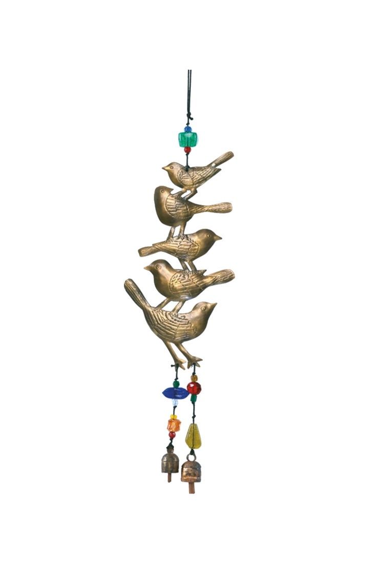 A Stack Of Birds Beads And Bell Wind Chime
