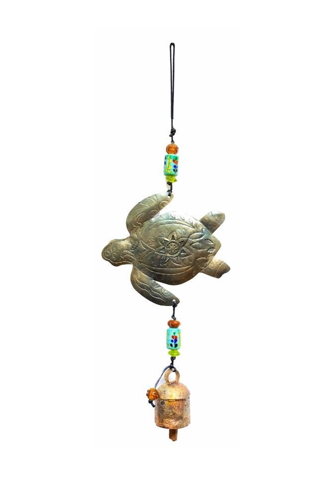 Sunlit Turtle Beads And Bell