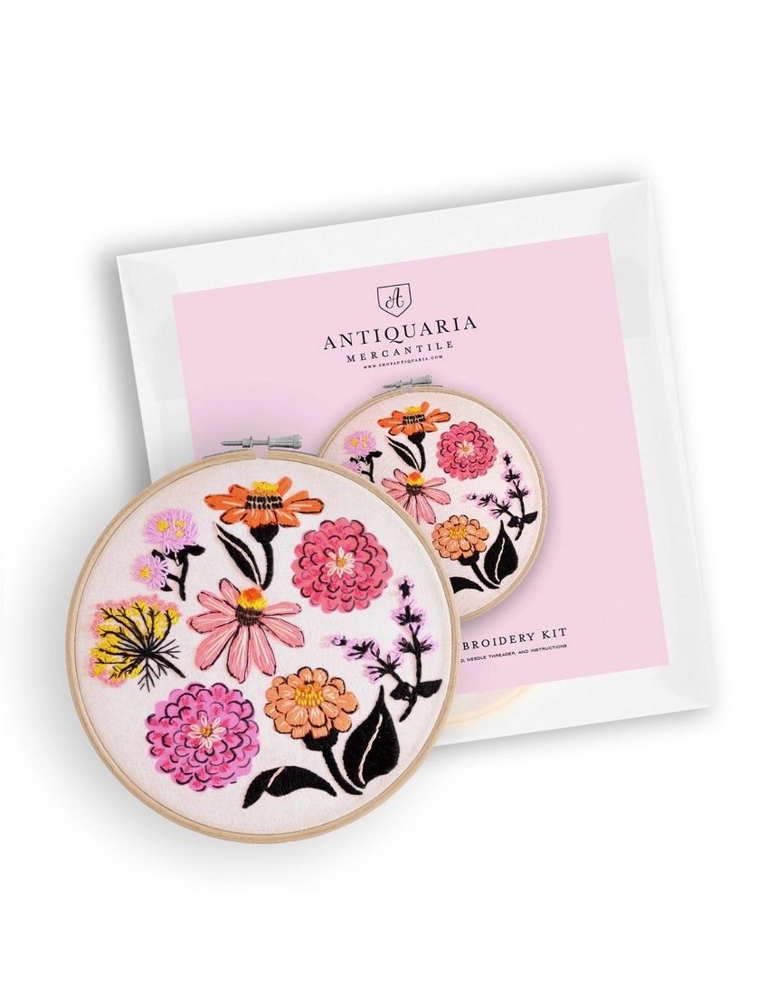 Zinnia Embroidery Kit