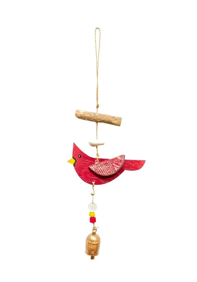 The Wood Cardinal Beads And Bell