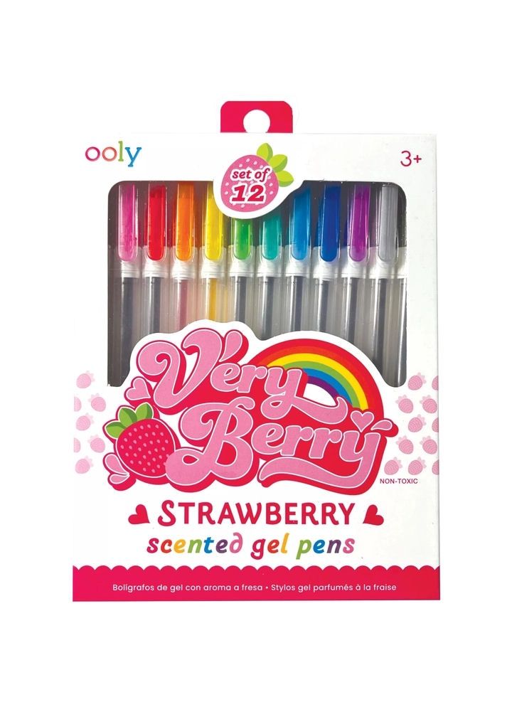Very Berry: Strawberry Scented Gel Pens Set