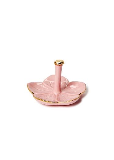 Pink Flower Ceramic Ring Holder