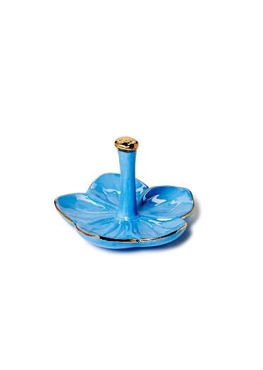 Blue Flower Ceramic Ring Holder