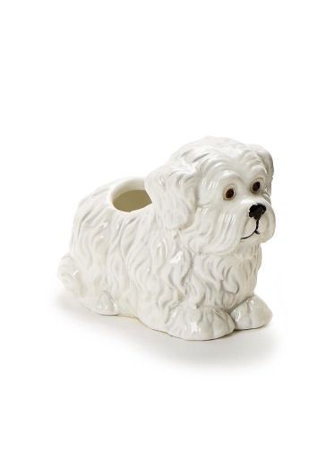 Mini Bichon Dog Planter