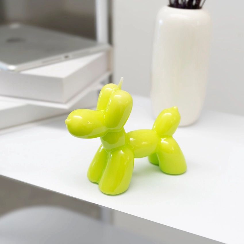 Lime Balloon Dog Candle