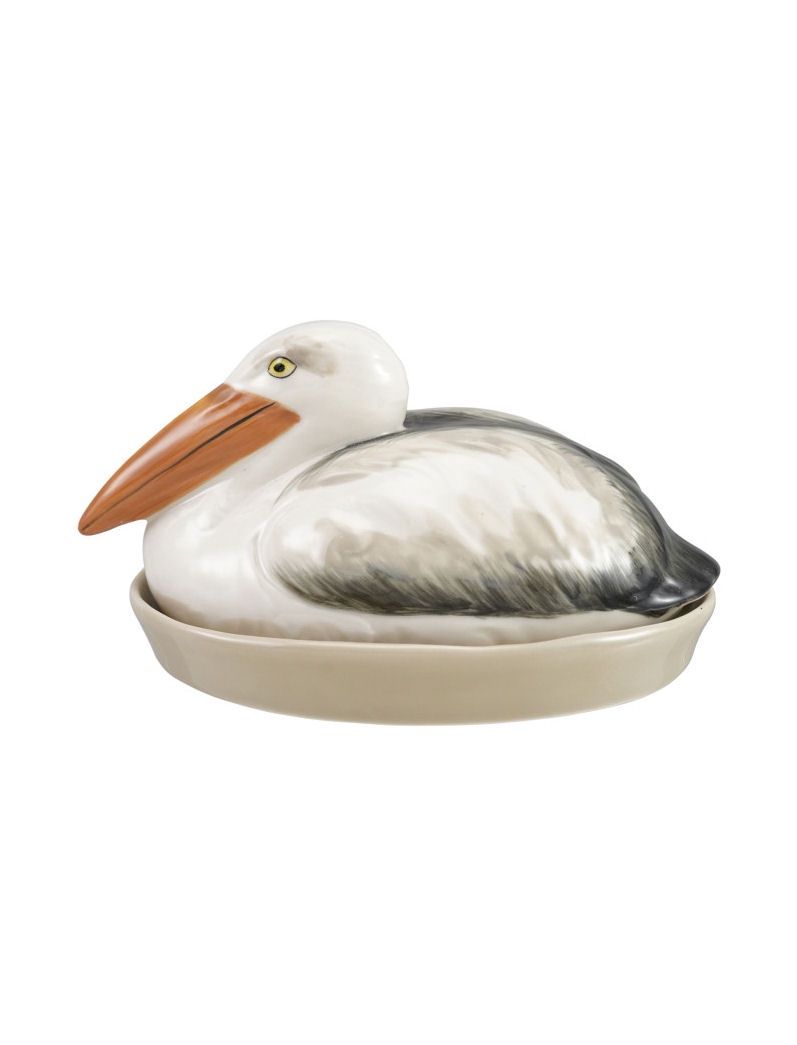 Ceramic Pelican Butter Dish