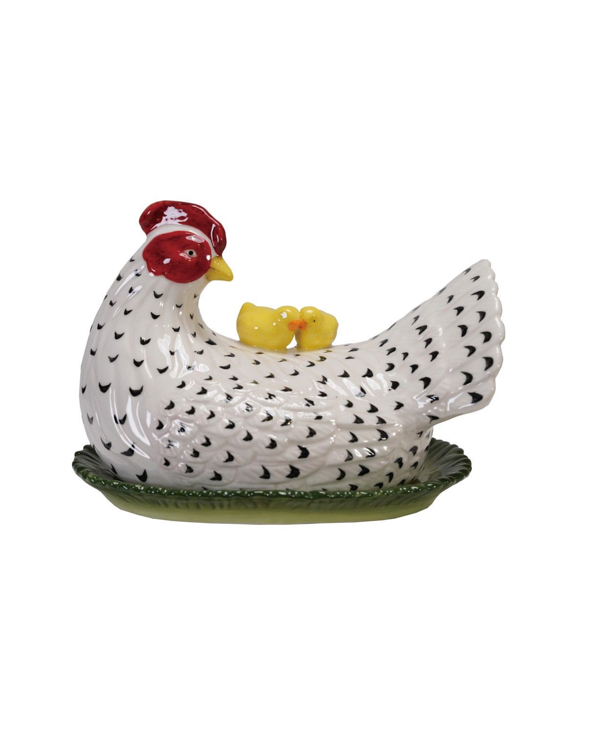 Chicken Hen With Chicks Butter Dish