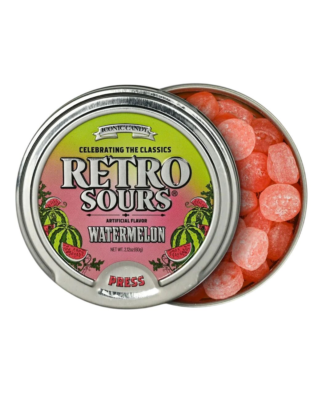Retro Sours Watermelon Tin Candy