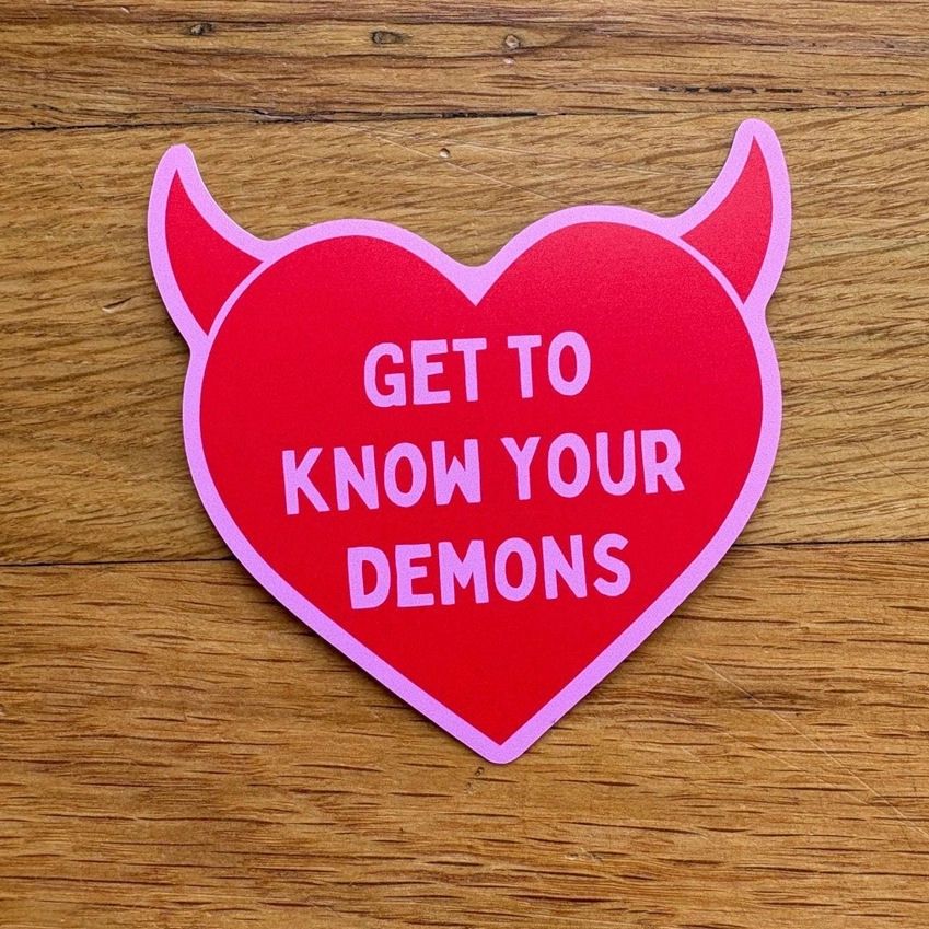 Get To Know Your Demons Heart Sticker