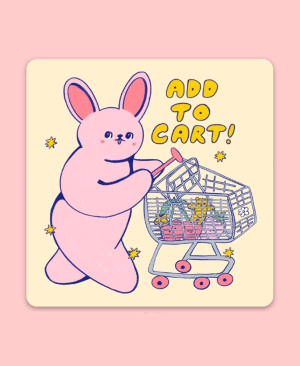 Add To Cart Bunny Sticker
