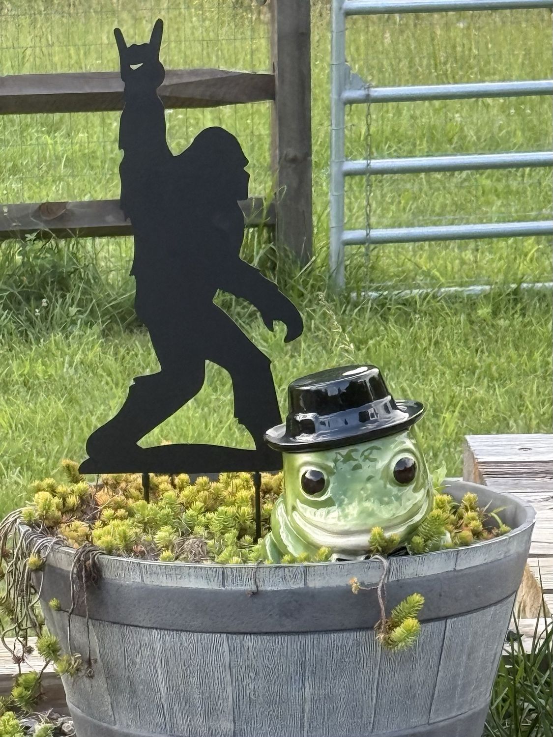 Rock On Bigfoot Iron Garden Stake