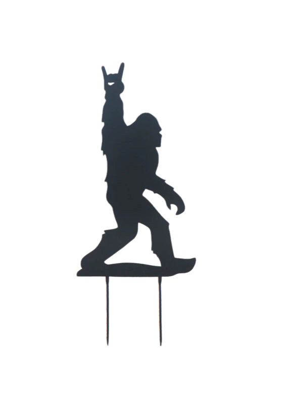 Peace Sign Bigfoot Iron Garden Stake