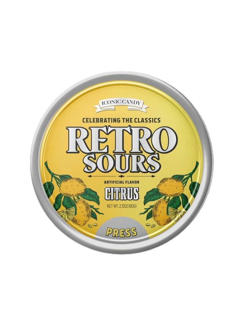 Retro Sours Citrus Tin Candy