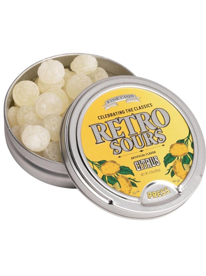 Retro Sours Citrus Tin Candy