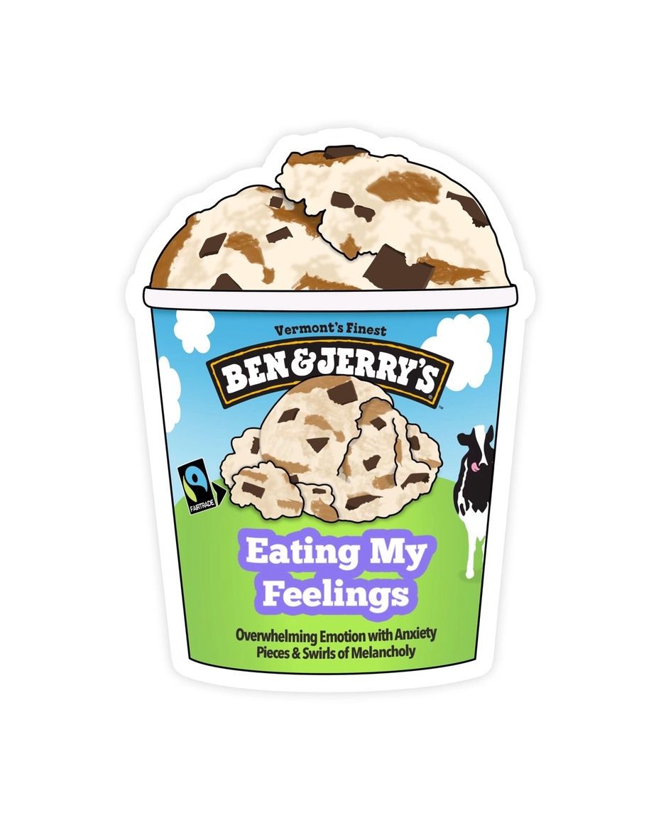 Ben And Jerry's Eating My Feelings Ice Cream Sticker