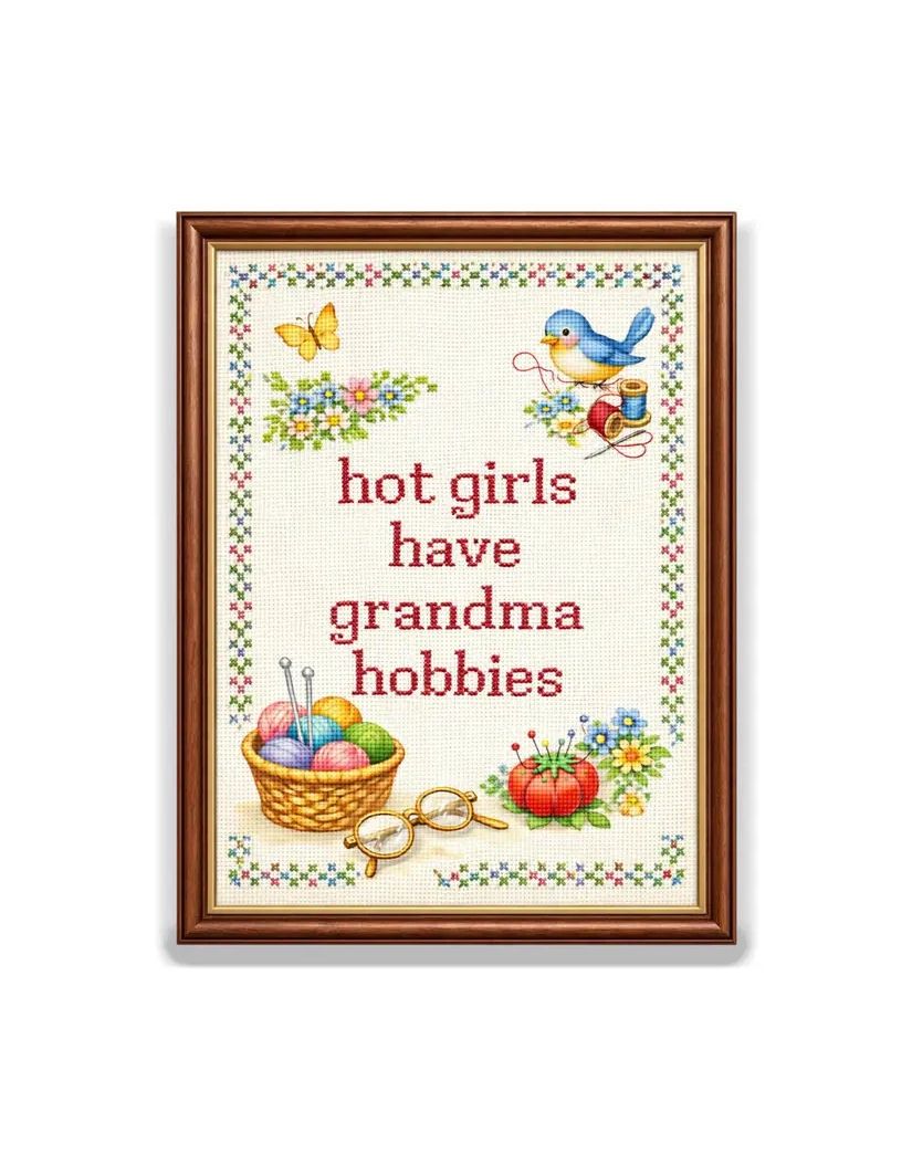 Hot Girls Have Grandma Hobbies Sticker