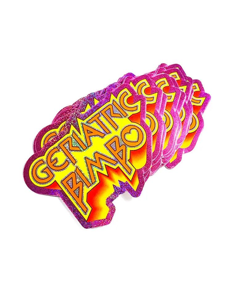 Geriatric Bimbo Retro Holographic Sticker