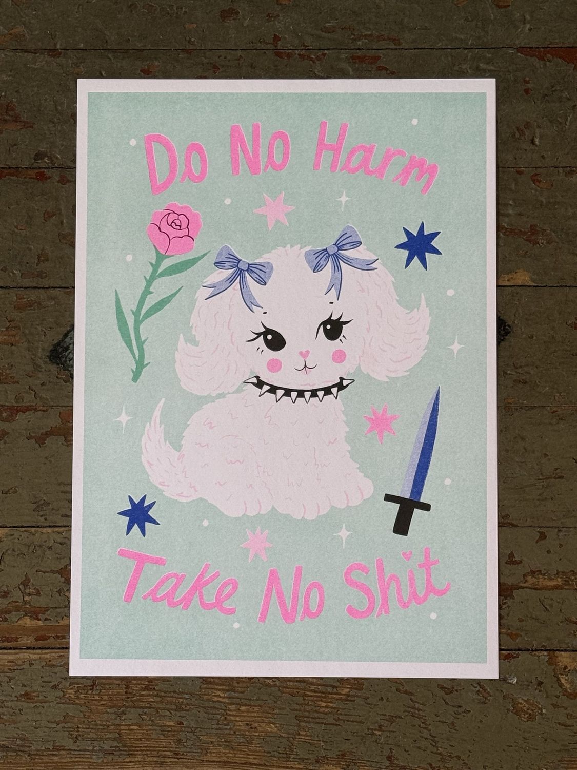 Do No Harm Take No Shit Risograph Print