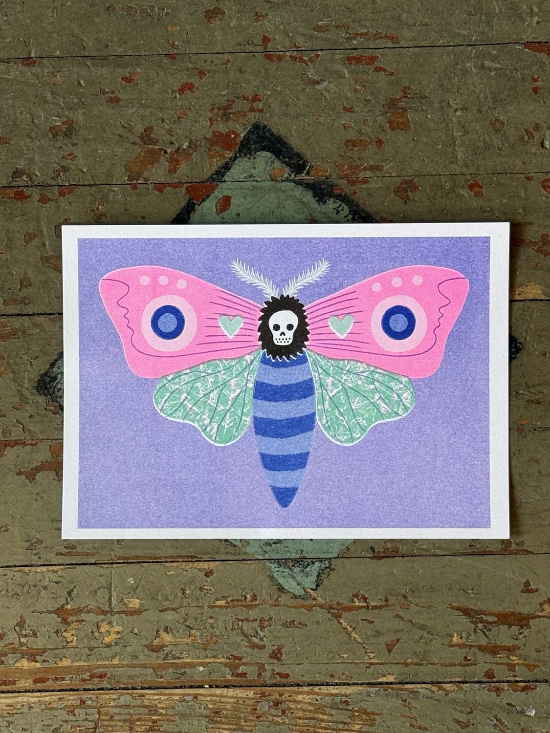 Death Moth A5 Risograph Print
