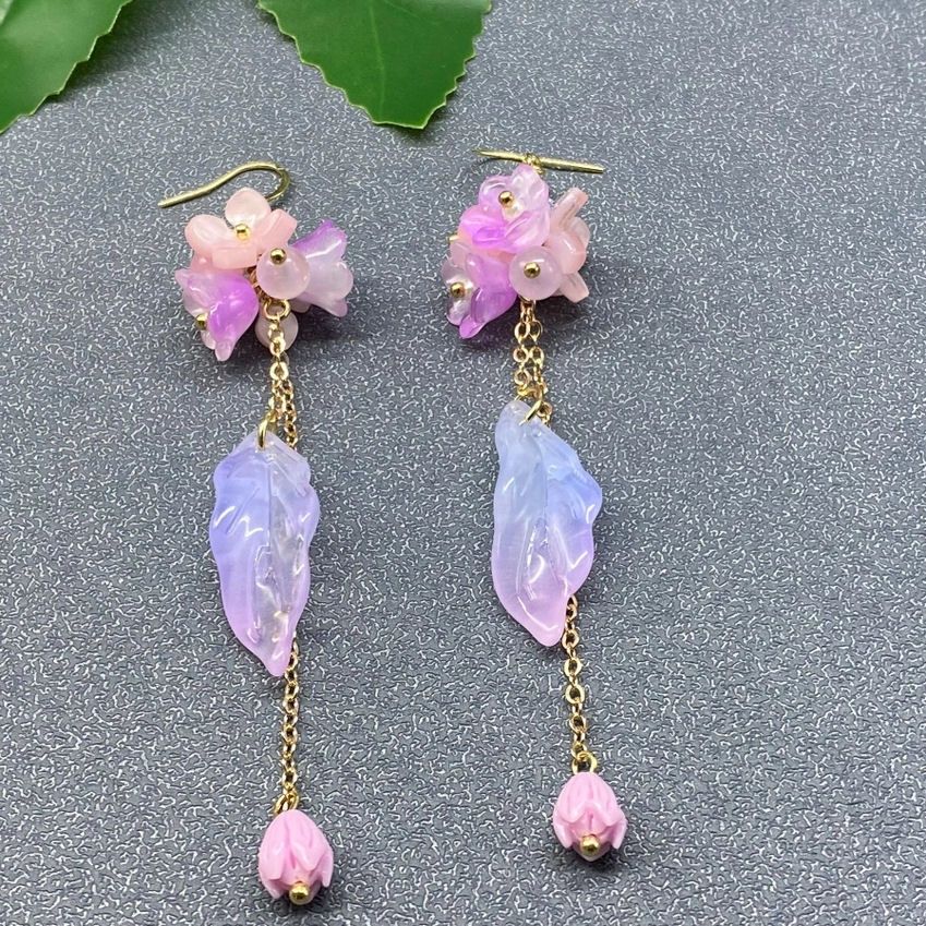 Acetate Sheet Flower Dangle Earrings