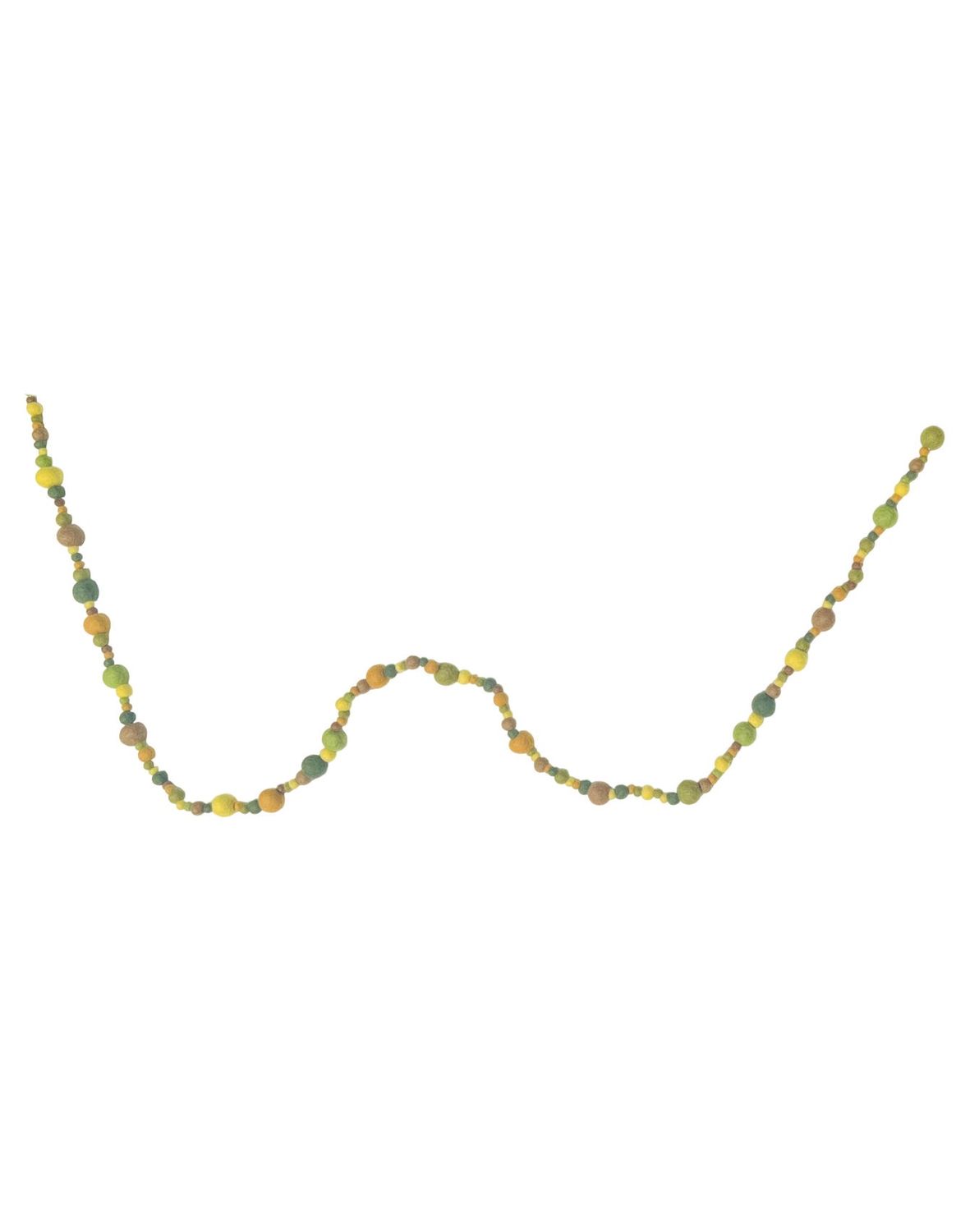 Green Yellow Felt Pom Pom Garland