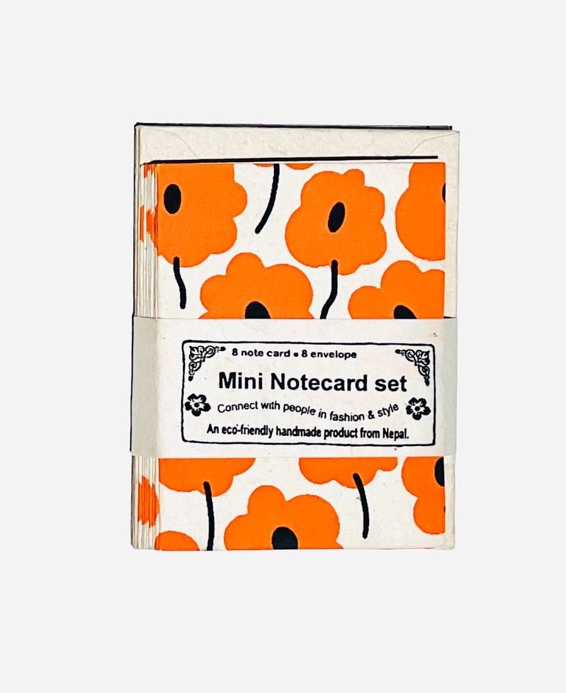Orange Flower Mini Notecard Set