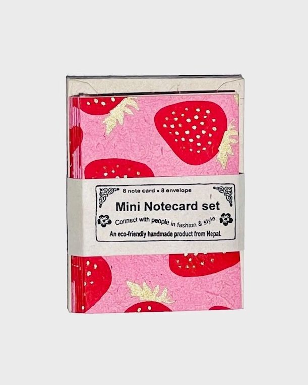 Pink Strawberry Mini Notecard Set