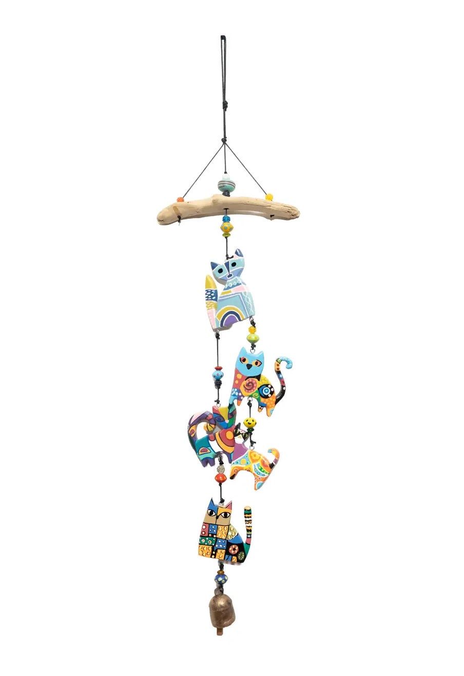 Stylish Five Cats Beads And Bell