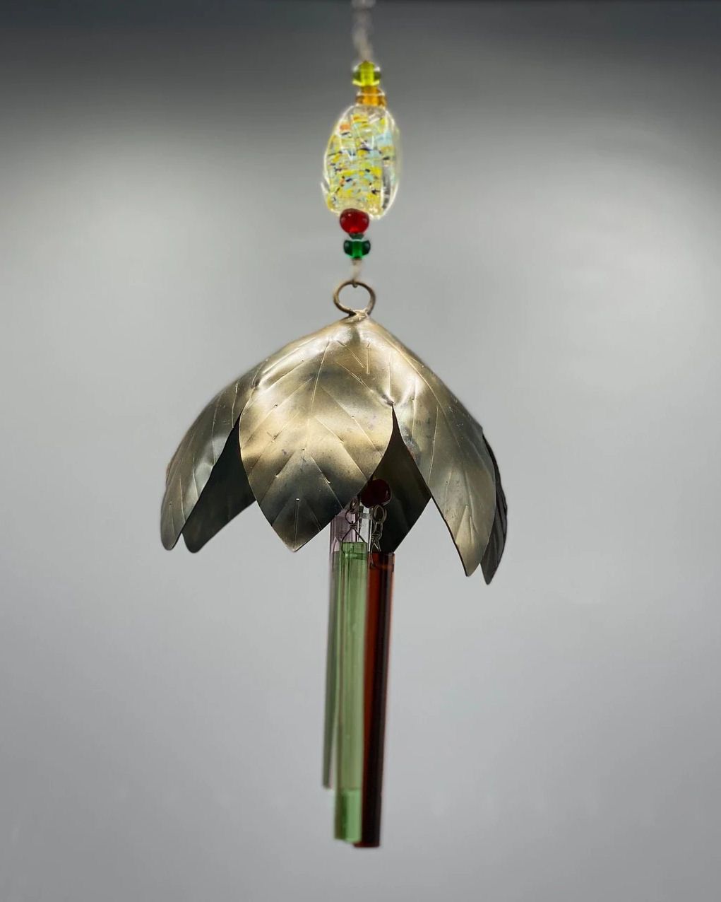 Long Glass Petal Drops Beads And Bell