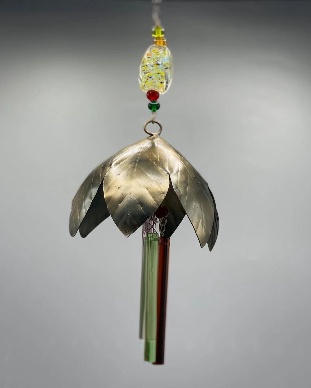 Long Glass Petal Drops Beads And Bell