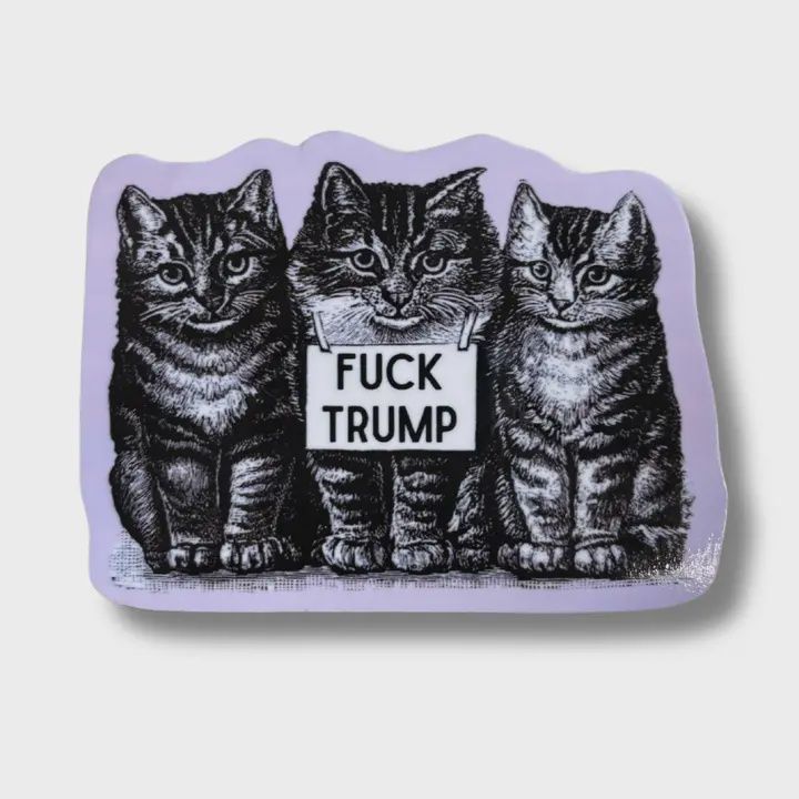 Fuck Trump Cats Sticker