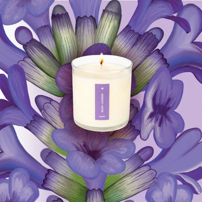 Heath Lavender Plant A Box Candle