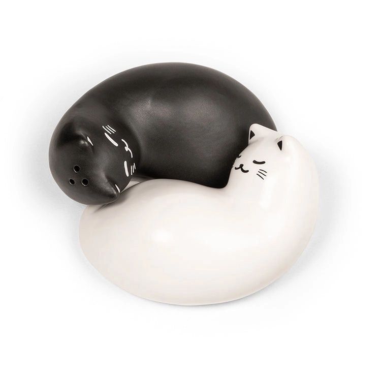 Nesting Black And White Cats Salt And Pepper Shaker Set